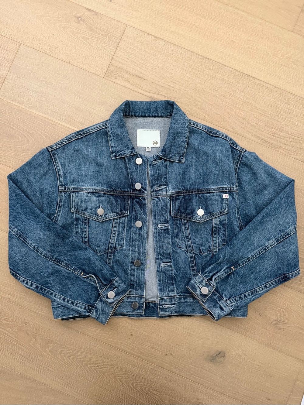 Ag Adriano Goldschmmied Crop Denim Jacket